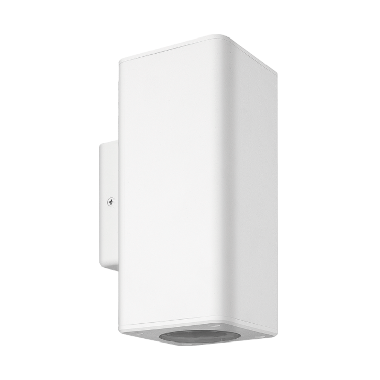 ARTEFACTO DE APLICAR EXTERIOR CUADRADO, COLOR BLANCO, BIDIRECCIONAL, IP54, AC100240V, GU10, 9W MAX