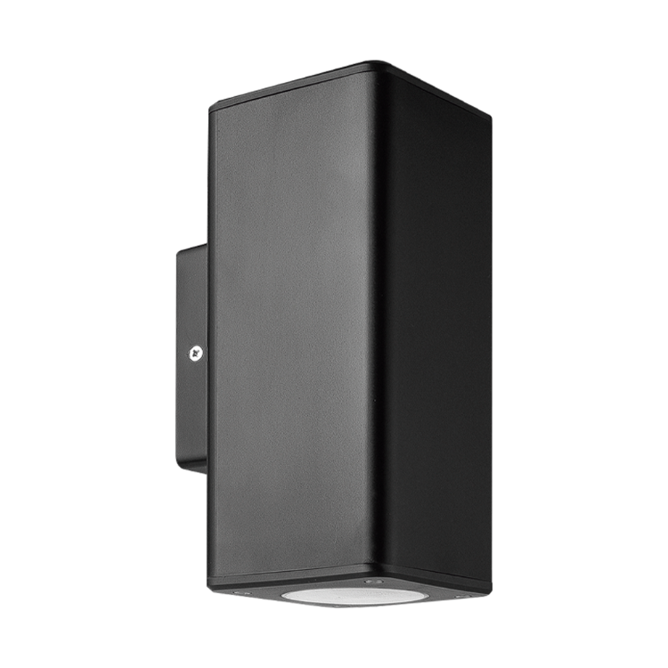 ARTEFACTO DE APLICAR EXTERIOR CUADRADO, COLOR NEGRO, BIDIRECCIONAL, IP54, AC100240V, GU10, 9W MAX
