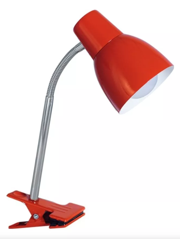 VELADOR PINZA CON FLEXIBLE ROJO MET.