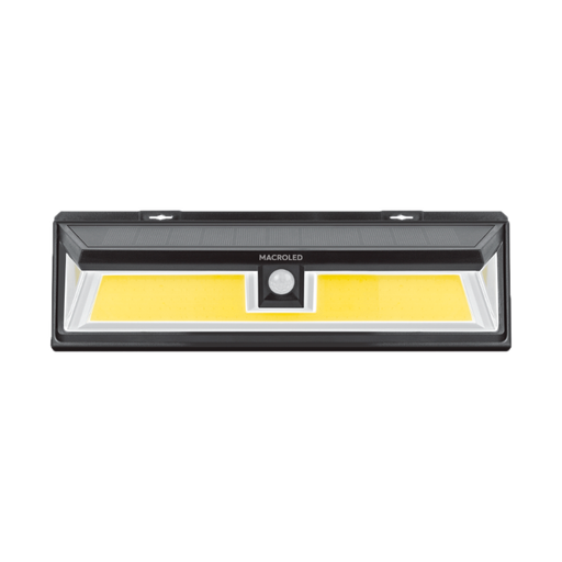 [ASPSM-10W-IP65-WW/MACROLED] ARTEFACTO SOLAR DE PARED 10W CON SENSOR DE MOVIMIENTO 2 FUNCIONES 3000K IP65