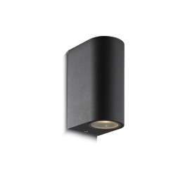 [B4221/CANDIL] APLIQUE EXTERIOR AKIM 2XGU10 NEGRO TEXT.