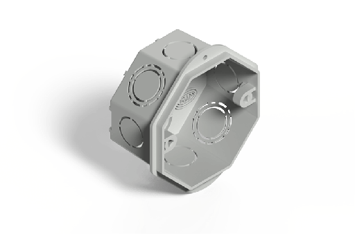 [02221PG/GENROD] CAJA DE EMBUTIR OCTOGONAL CHICA C/OREJA PLASTICA