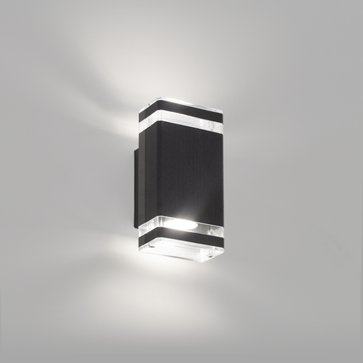 [4731-02/SJ] [DISCONT] APLIQUE BIDIRECCIONAL ALUMINIO INTEMPERIE PARA DICRO LED NEGRO