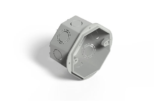 [02222PG/GENROD] CAJA DE EMBUTIR OCTOGONAL GRANDE C/OREJA PLASTICA